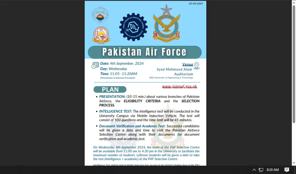 PAF Jobs 2025
