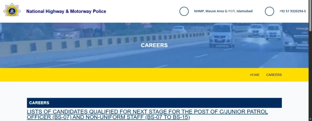 motorway police jobs official website