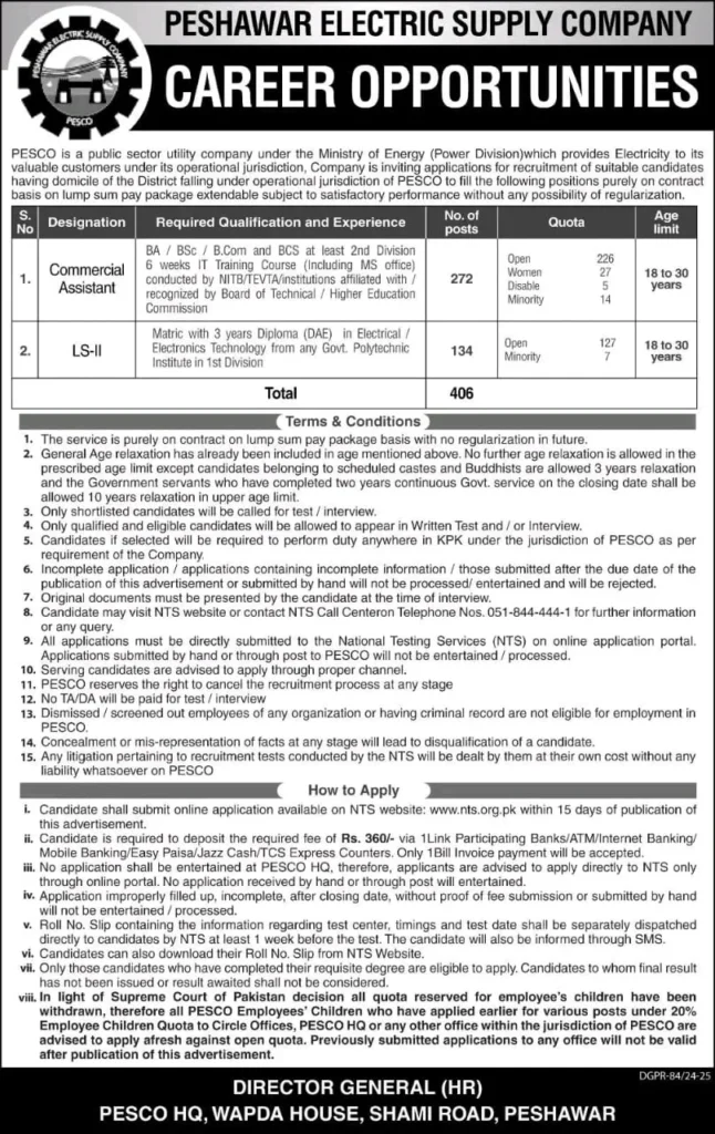 pesco jobs 2025 advertisements
